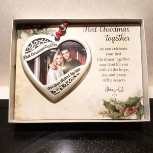 NWT Heart-Shaped Picture Frame First Christmas Ornament